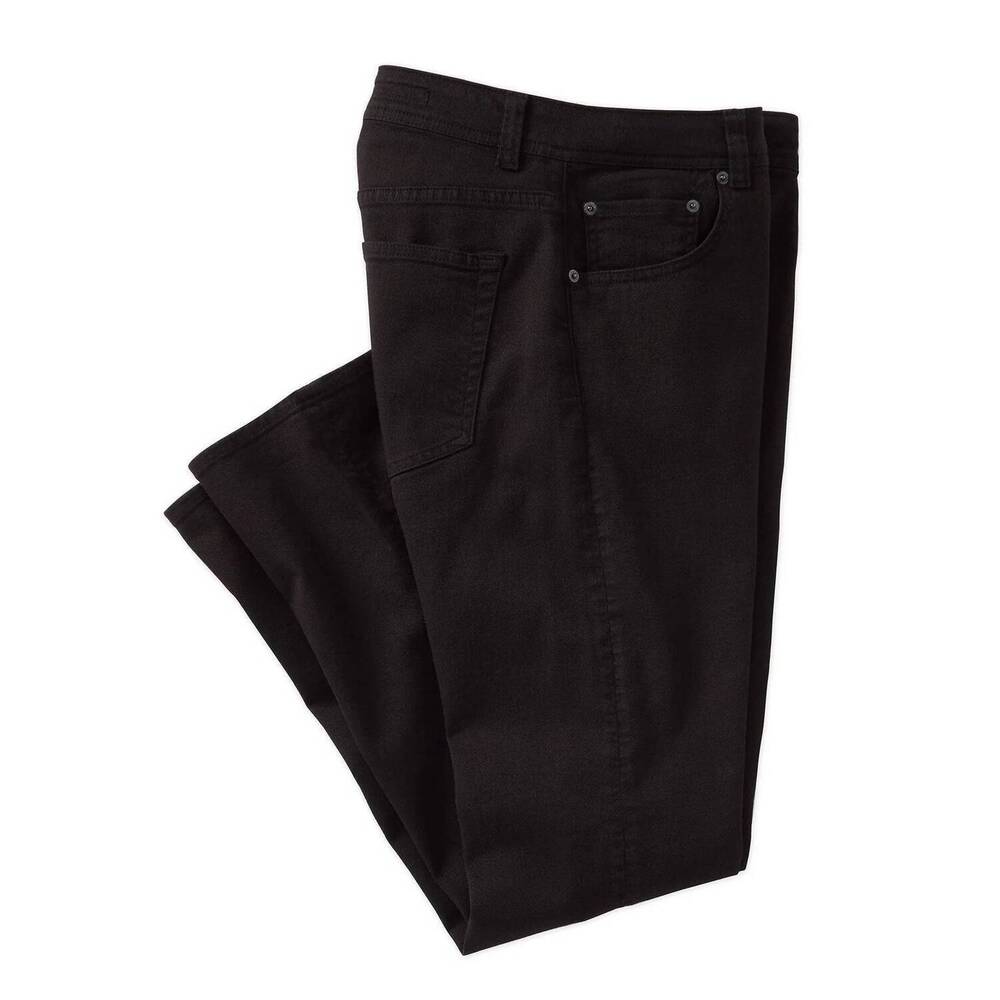 NEW BALLIN men's old dyed denim stretch 5-pocket jeans in black